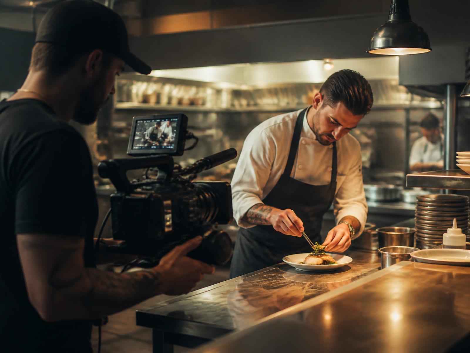 On-set restaurant shoot